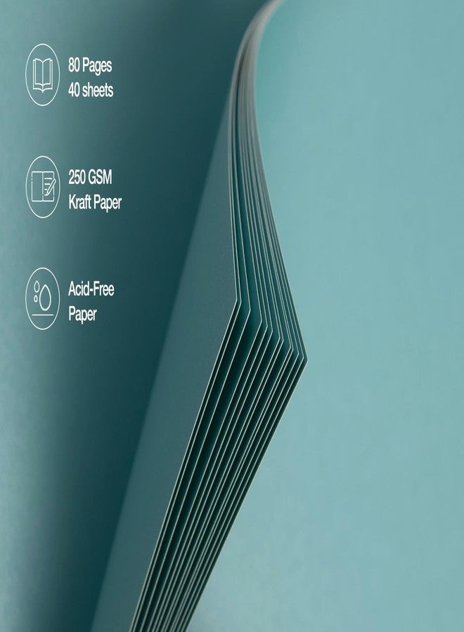 potricher 12 x 12 Inch Large DIY Scrapbook Photo Album 80 Pages Thick Kraft Blank Blue Paper Memory Book for Wedding and Anniversary Family (Blue, 12 Inch) - Image 5